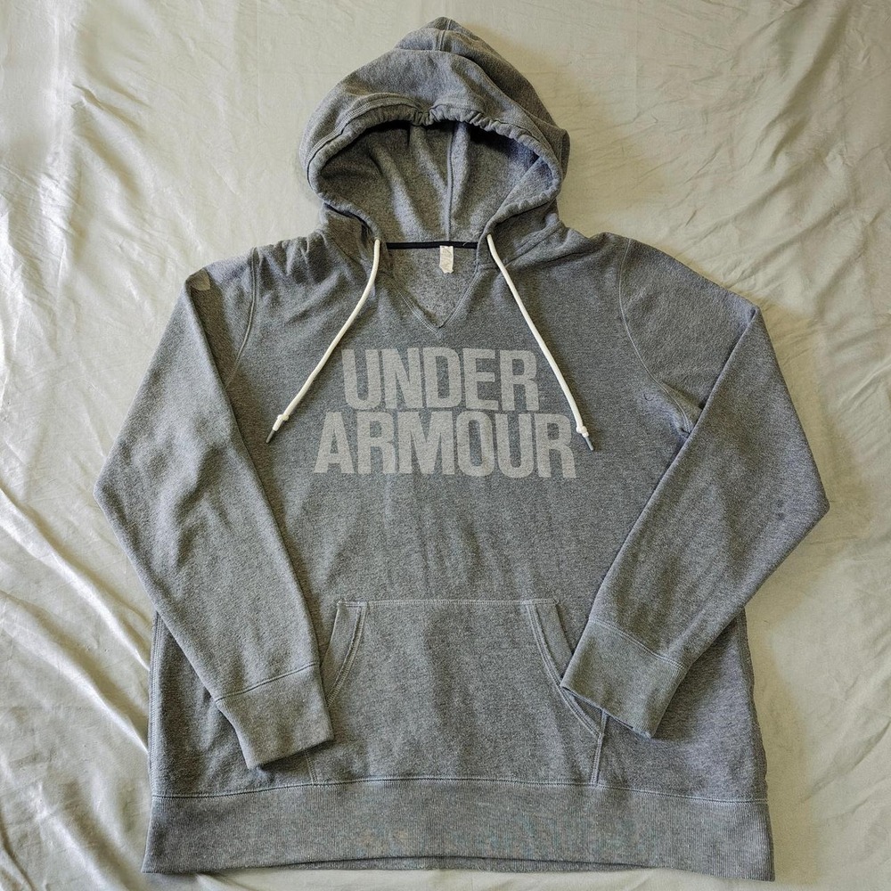 Under Armour Favorite Fleece Hoodie Gray Heather Sweatshirt Womens XL